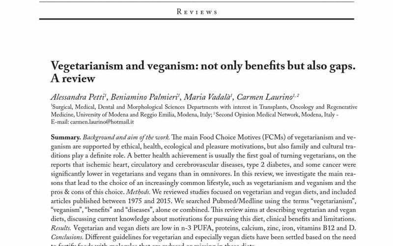 Vegetarianism and veganism: not only benefits but also gaps