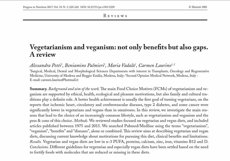 Vegetarianism and veganism: not only benefits but also gaps